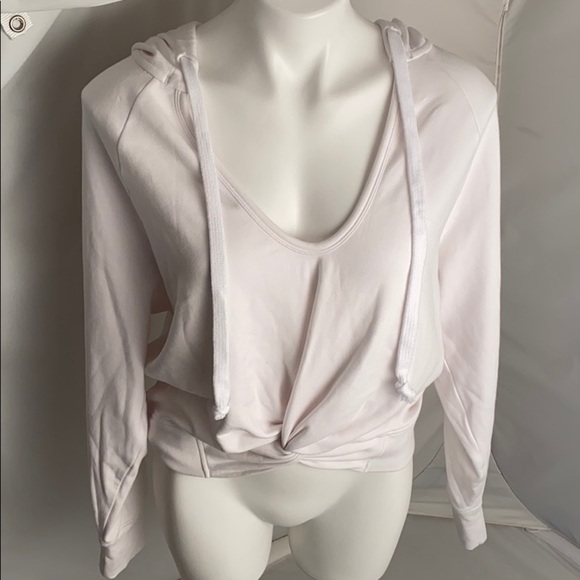 Fabletics Sydney white twist front v-neck hoodie M - Picture 1 of 10